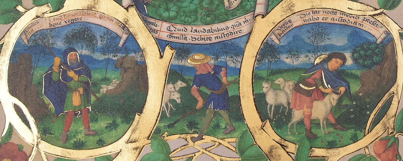 Mittelalterliche Buchmalerei Adam und Eva